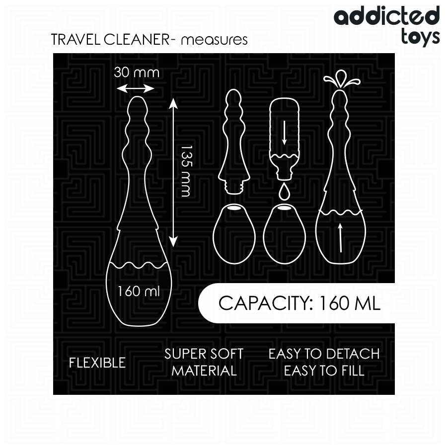 Limpiador de Viaje Silicona 160 ml Modelo 4 - Addicted Toys
