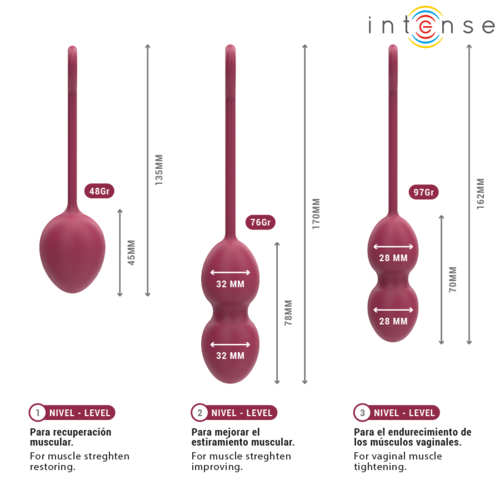 Bolas Kegel Charli Kit 3 Pesos - Intense
