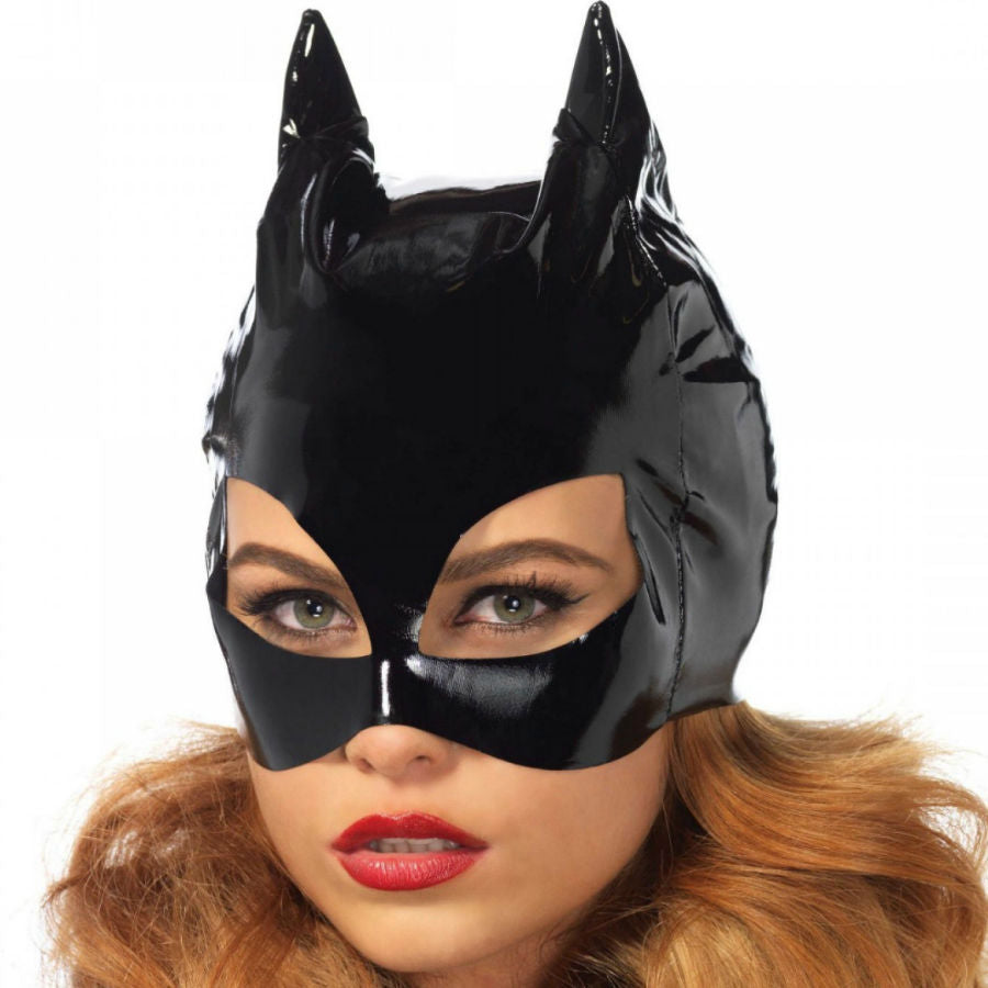 Máscara Catwoman Vinilo Negro - Leg Avenue