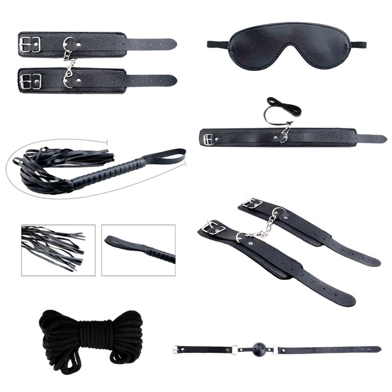 Kit BDSM 7 Piezas Secret Desires Negro - Alive