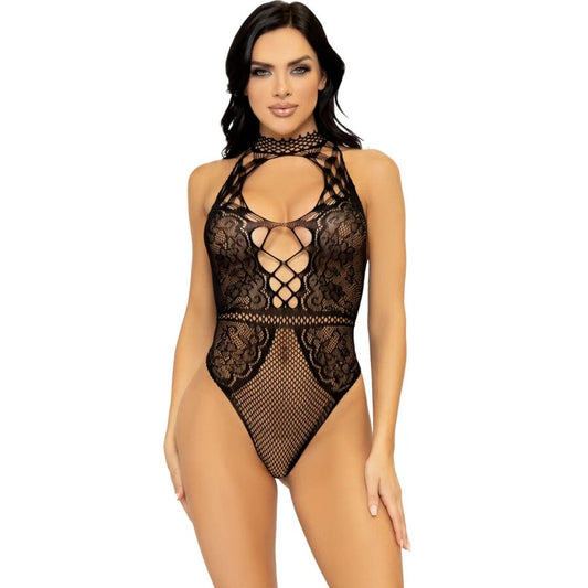 Body Encaje Halter con Espalda Descubierta - Leg Avenue