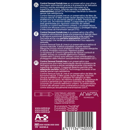 Preservativos Control Sensual Dots & Lines 12 Unidades