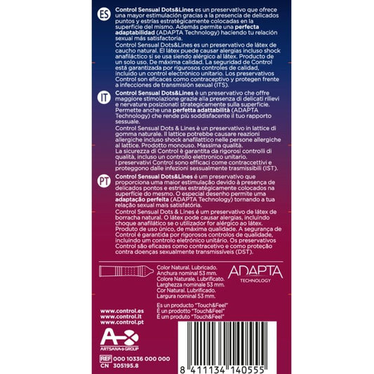 Preservativos Control Sensual Dots & Lines 12 Unidades