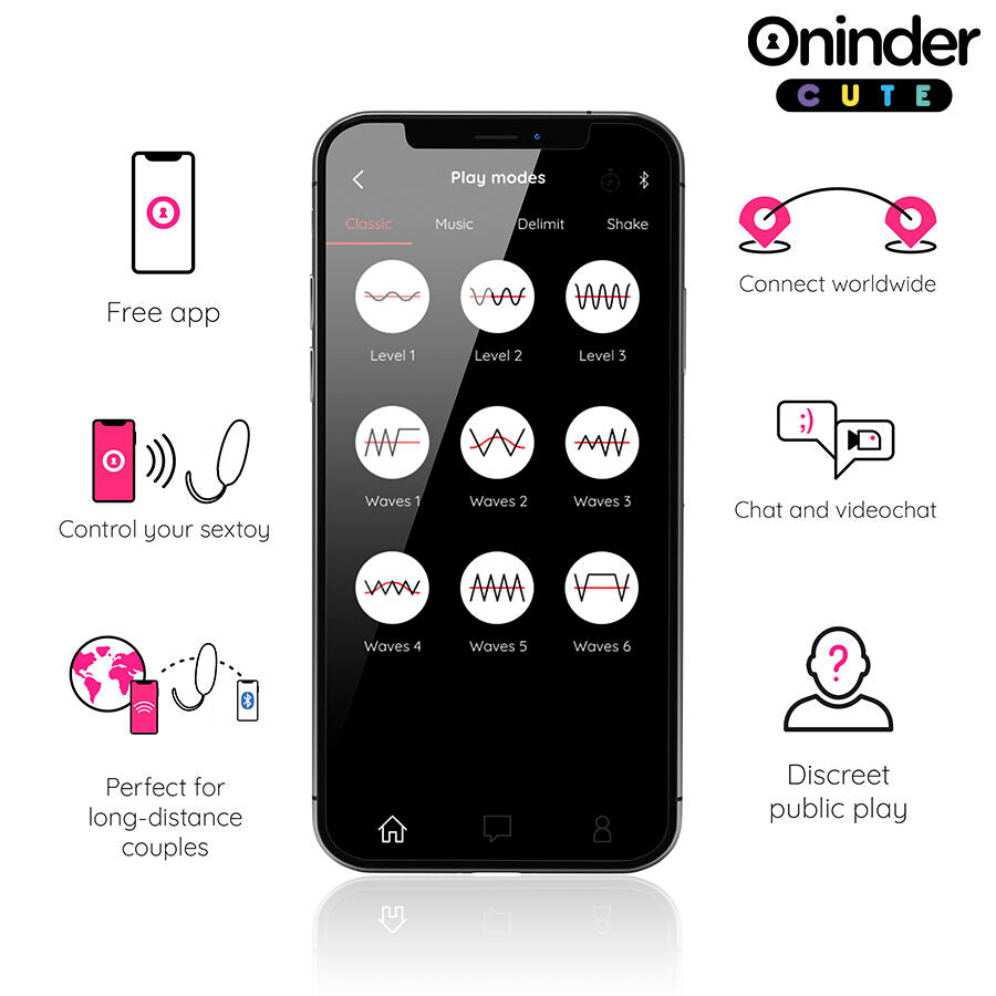 Huevo Vibrador Vibro-Wave con App - Oninder Cute