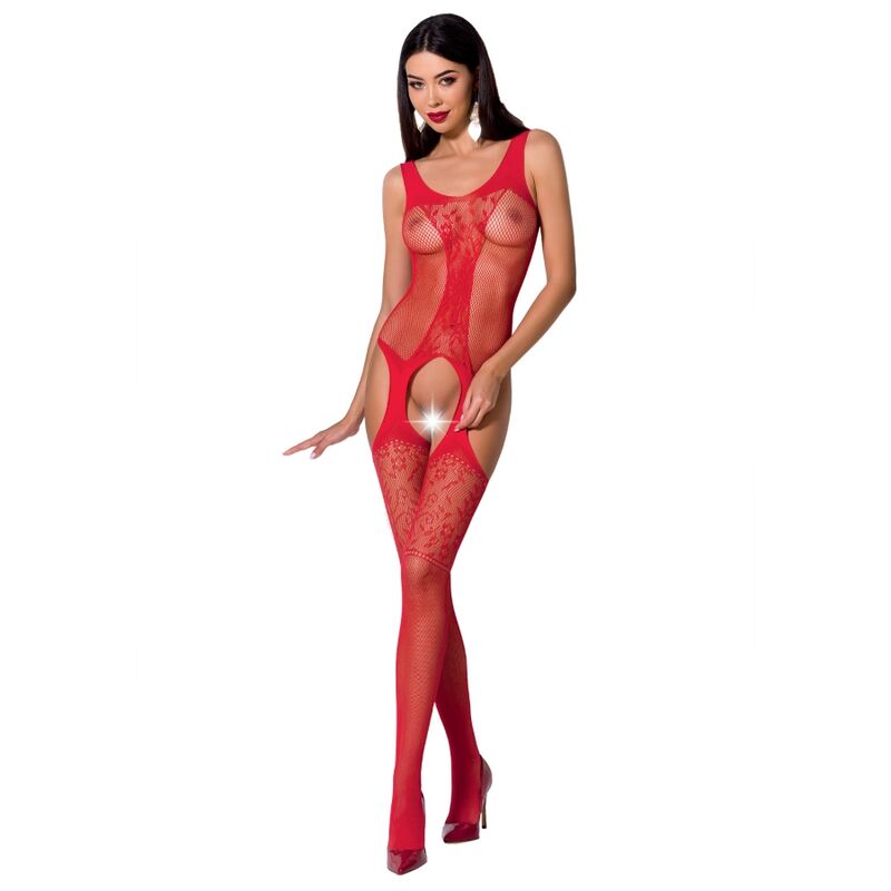 Bodystocking Red Encaje con Abertura - Passion