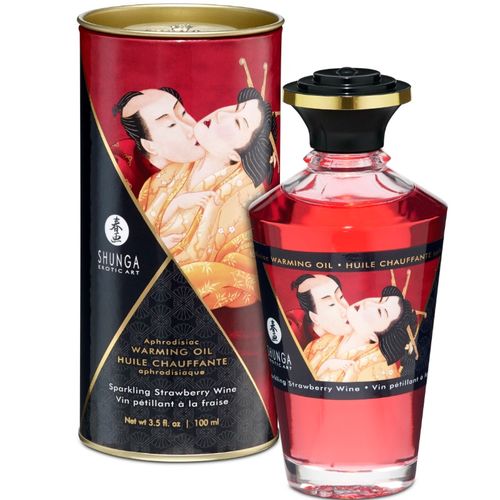 Aceite Masaje Efecto Calor Fresas y Cava 100 ml - Shunga