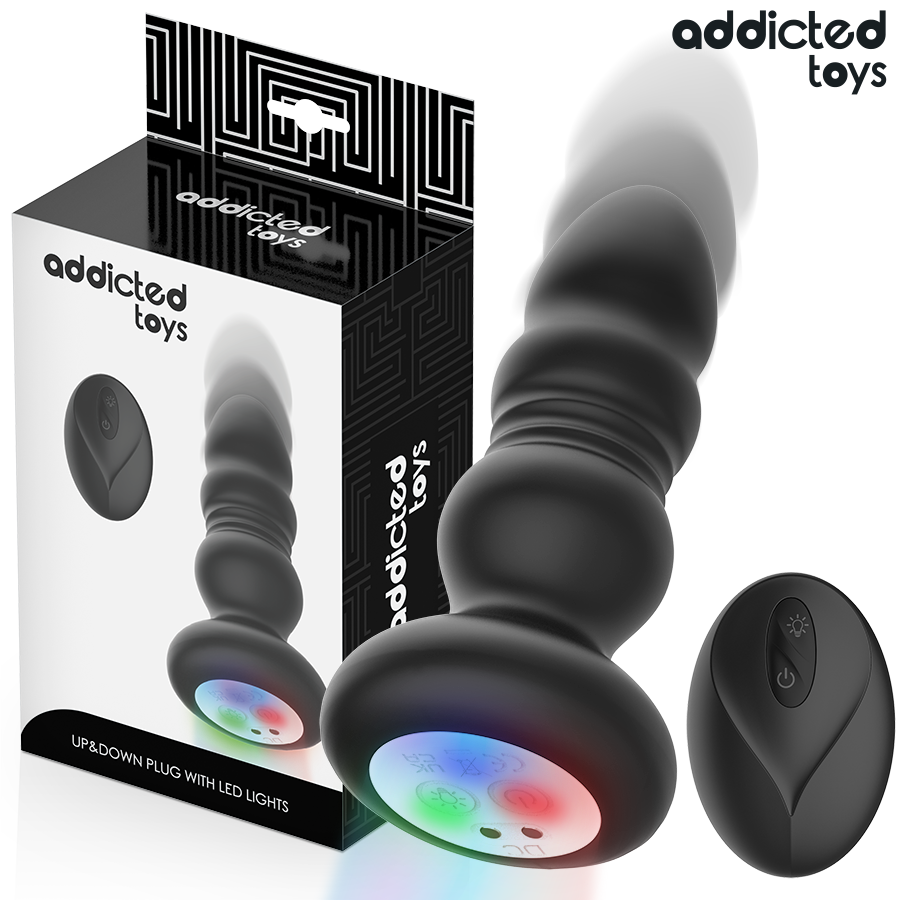Plug Anal Vibrador Thrusting Luz LED Control Remoto - Addicted Toys