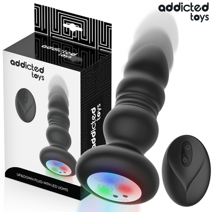 Plug Anal Vibrador Thrusting Luz LED Control Remoto - Addicted Toys