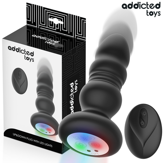 Plug Anal Vibrador Thrusting Luz LED Control Remoto - Addicted Toys