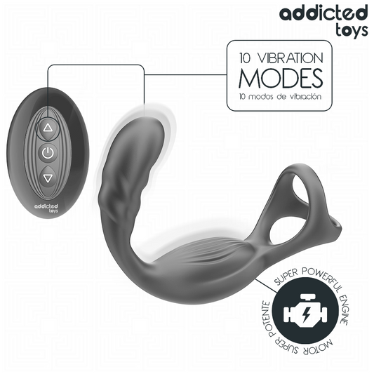 Anillo Doble Vibrador Prostático Control Remoto - Addicted Toys