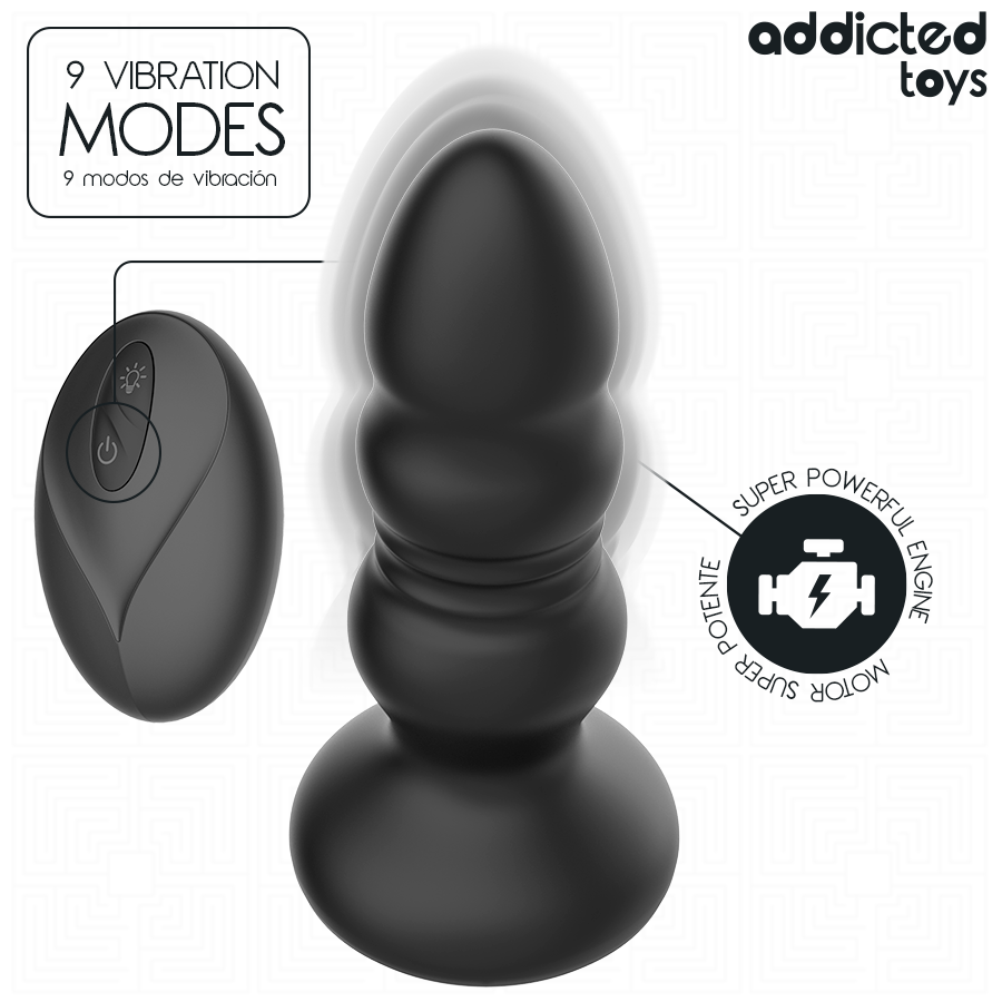 Plug Anal Vibrador Thrusting Luz LED Control Remoto - Addicted Toys