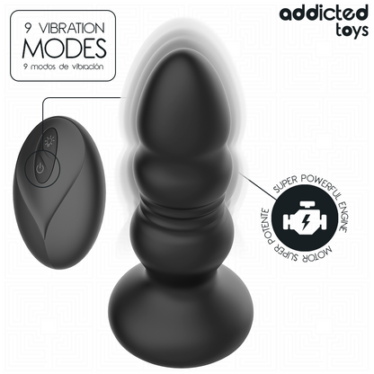 Plug Anal Vibrador Thrusting Luz LED Control Remoto - Addicted Toys
