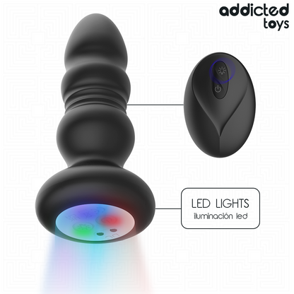 Plug Anal Vibrador Thrusting Luz LED Control Remoto - Addicted Toys