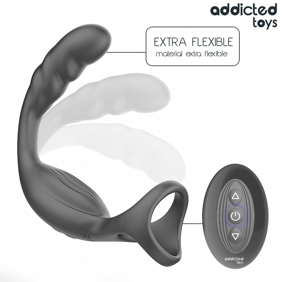 Anillo Doble Vibrador Prostático Control Remoto - Addicted Toys