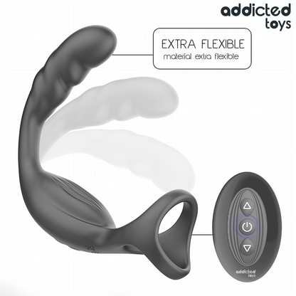 Anillo Doble Vibrador Prostático Control Remoto - Addicted Toys