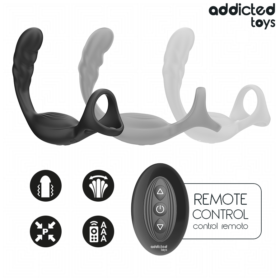 Anillo Doble Vibrador Prostático Control Remoto - Addicted Toys