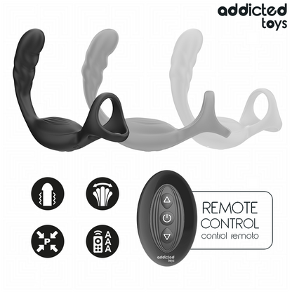 Anillo Doble Vibrador Prostático Control Remoto - Addicted Toys