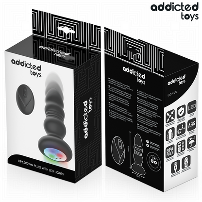 Plug Anal Vibrador Thrusting Luz LED Control Remoto - Addicted Toys