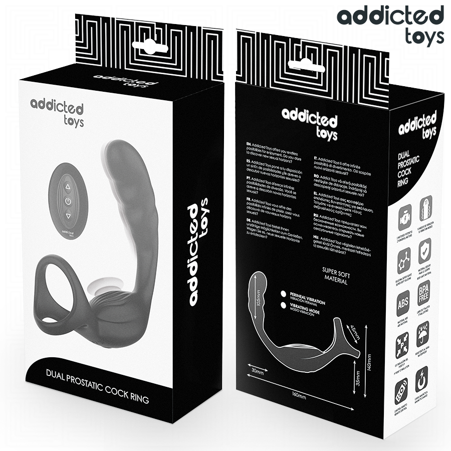 Anillo Doble Vibrador Prostático Control Remoto - Addicted Toys