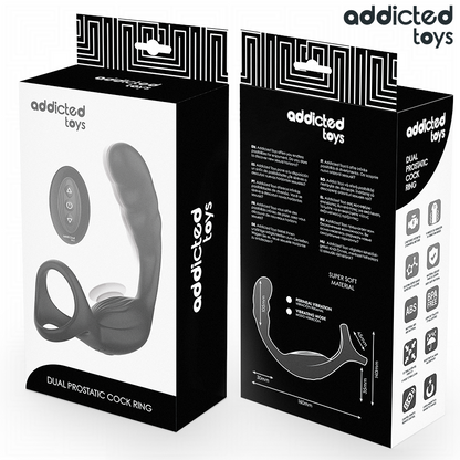 Anillo Doble Vibrador Prostático Control Remoto - Addicted Toys