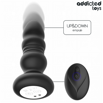 Plug Anal Vibrador Thrusting Luz LED Control Remoto - Addicted Toys