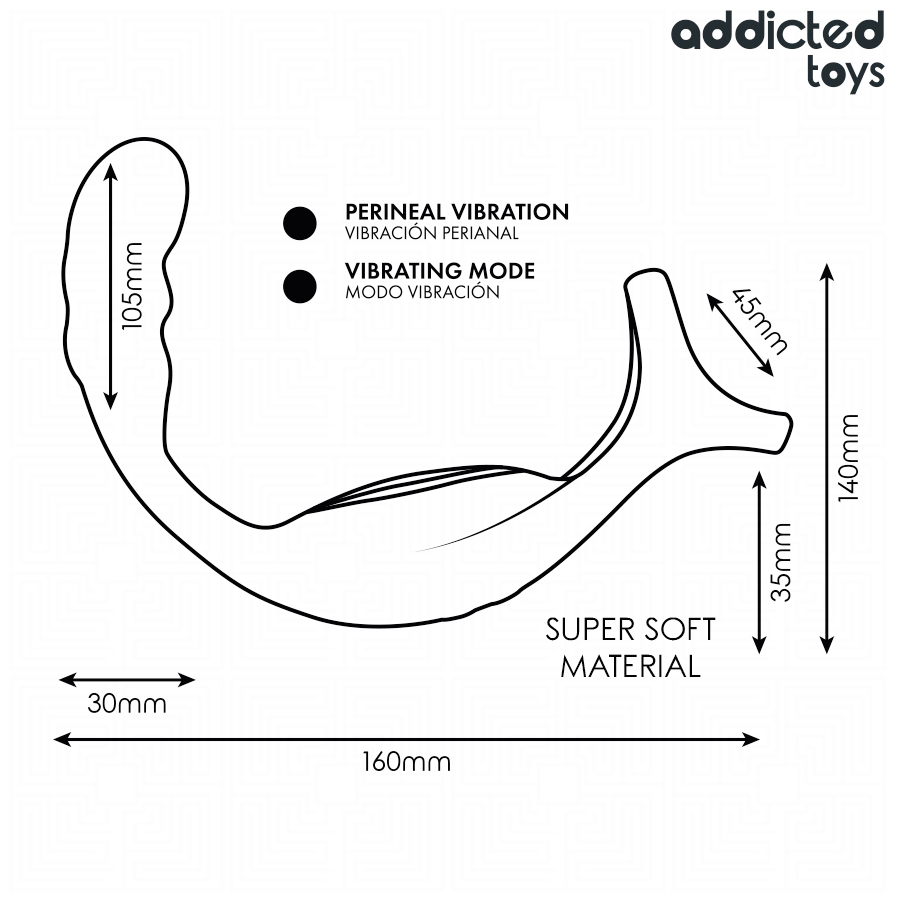 Anillo Doble Vibrador Prostático Control Remoto - Addicted Toys
