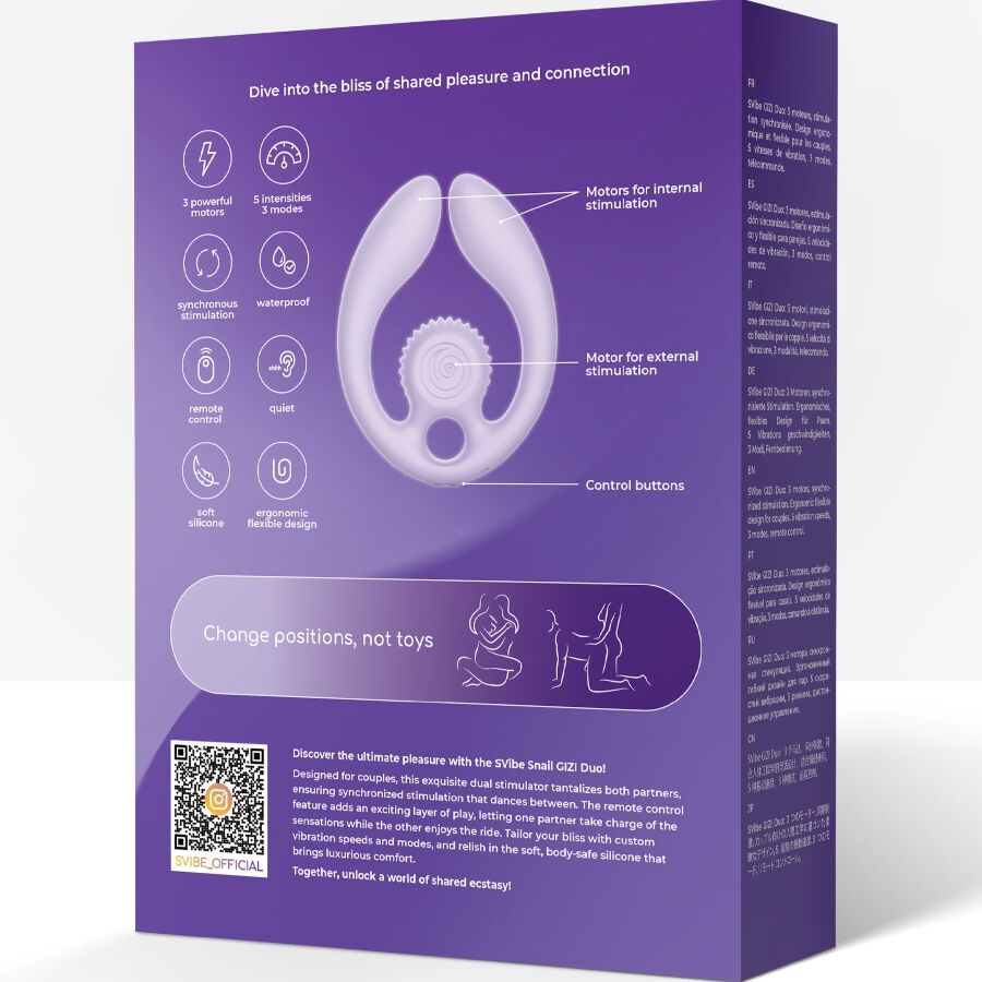 Estimulador Parejas Gizi Dúo Control Remoto - Snail Vibe