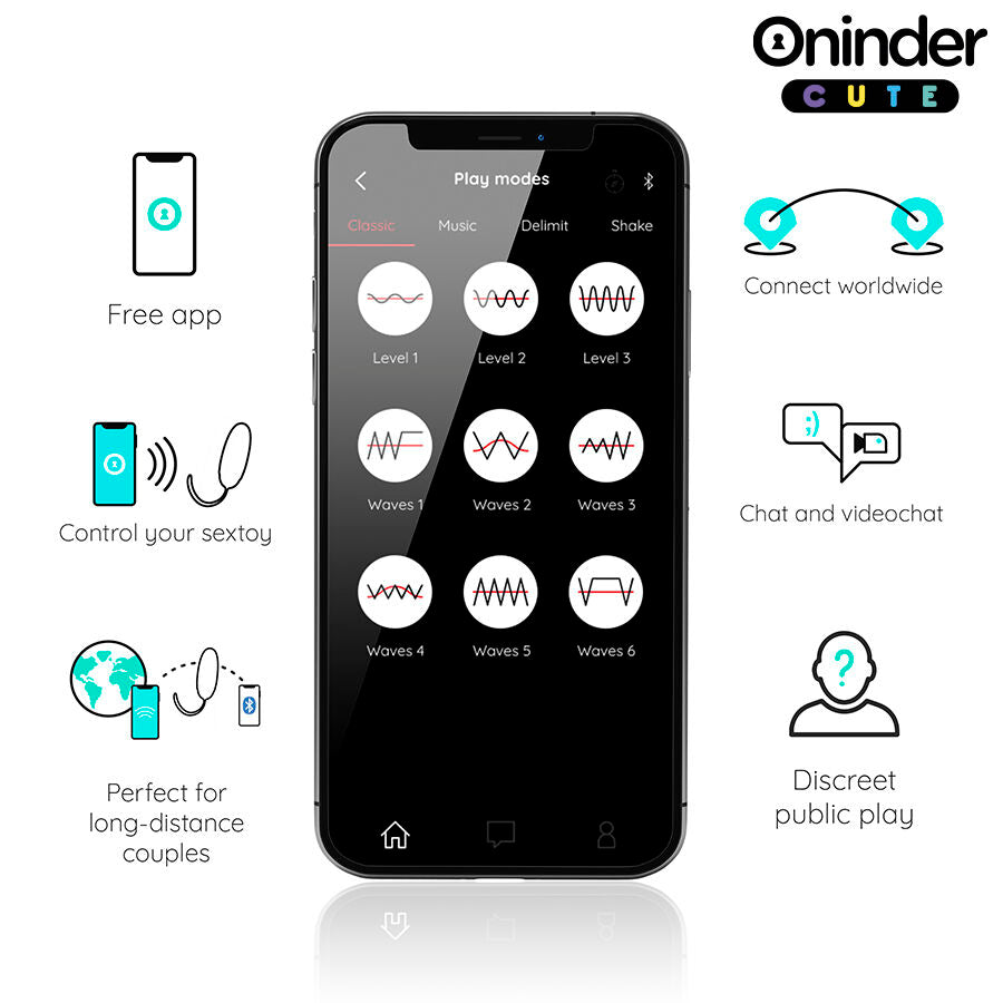 Huevo Vibrador Gemas Rotadoras con App - Oninder Cute